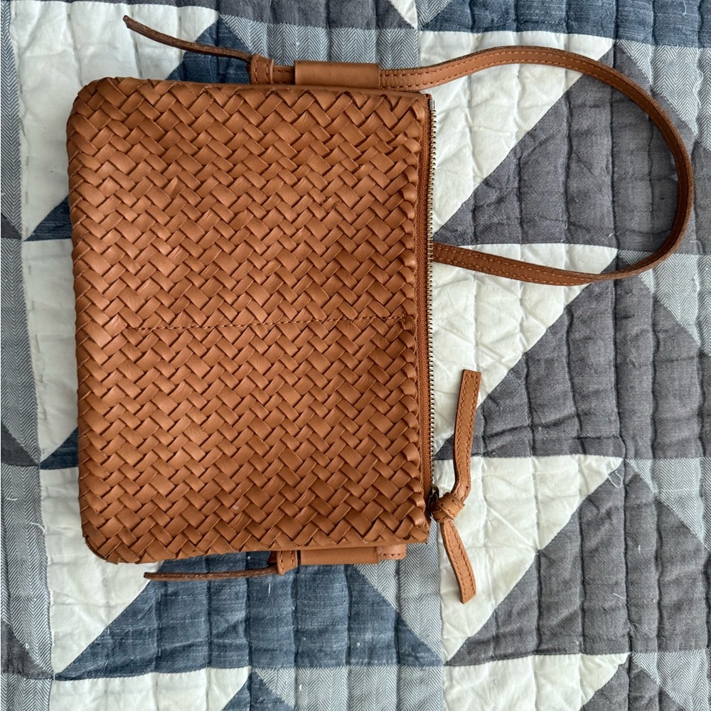 Madewell Leather Woven Crossbody Bag